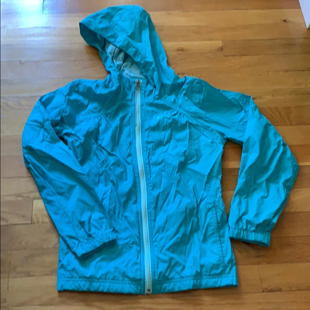 turquoise windbreaker